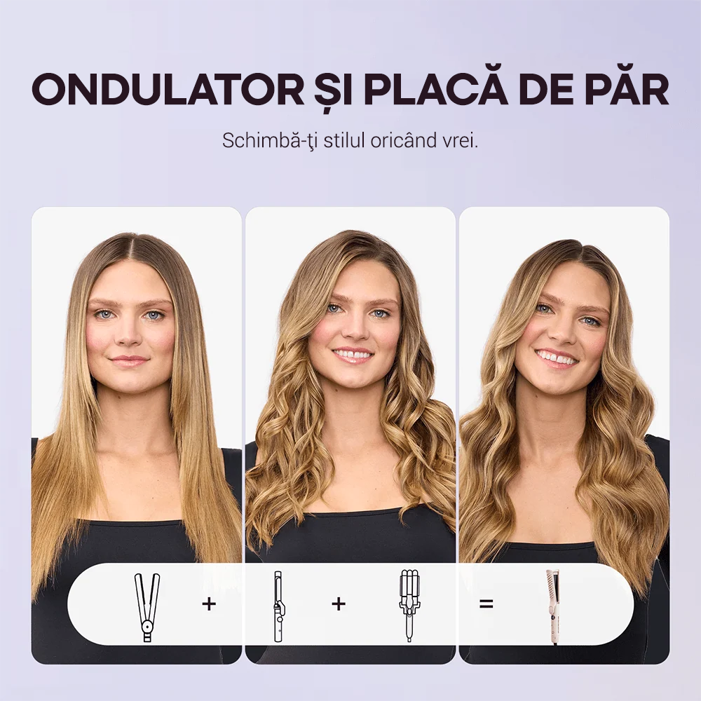Placă de îndreptat și ondulat cu aer rece Wavytalk Whirlwind Pro