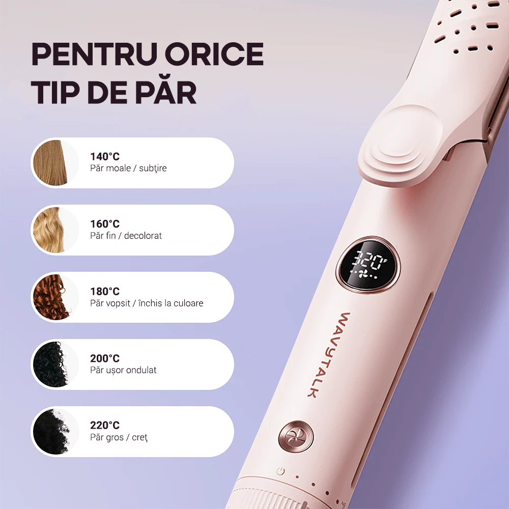Placă de îndreptat și ondulat cu aer rece Wavytalk Whirlwind Pro